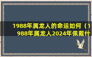 1988年属龙人的命运如何（1988年属龙人2024年佩戴什么）