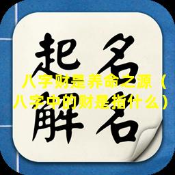 八字财是养命之源（八字中的财是指什么）