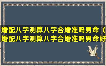 婚配八字测算八字合婚准吗男命（婚配八字测算八字合婚准吗男命好不好）