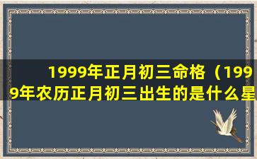 1999年正月初三命格（1999年农历正月初三出生的是什么星座）