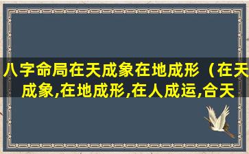 八字命局在天成象在地成形（在天成象,在地成形,在人成运,合天地人者事业必成）