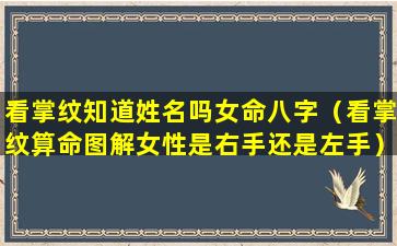 看掌纹知道姓名吗女命八字（看掌纹算命图解女性是右手还是左手）
